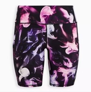 Torrid Smoke Black Purple Performance Core Active Bike Shorts with Pockets VG 2X